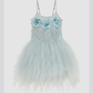 TTDM tutu du monde tulle blue ostrich feather dress 8 9